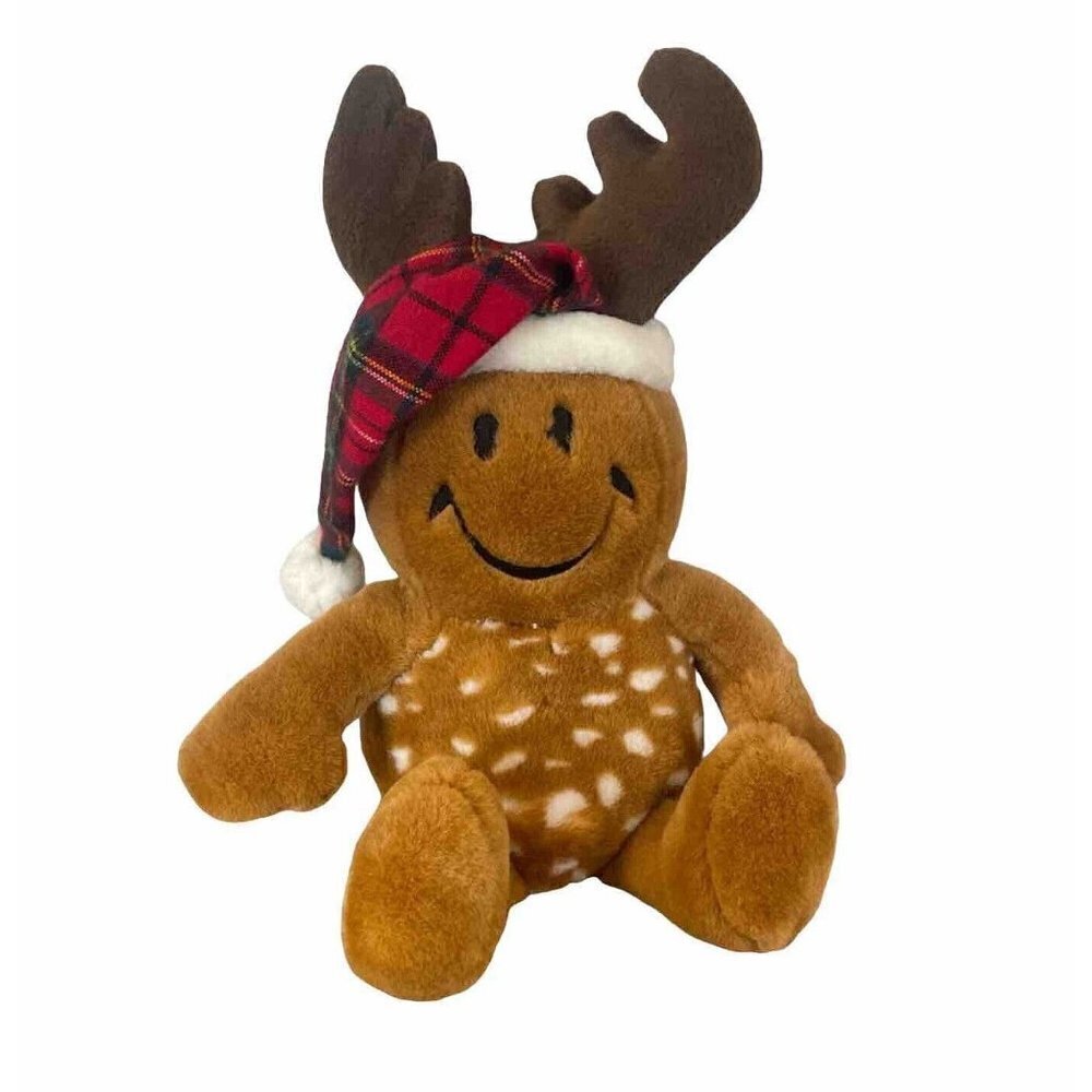 DanDee Tickle Wiggle Christmas Smiley Reindeer Plush Wiggles Does NOT Sing - Picture 1 of 7